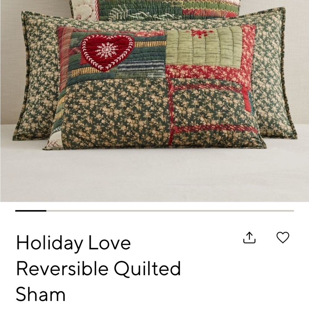 Pottery Barn NWT king sham HOLIDAY LOVE set of 2